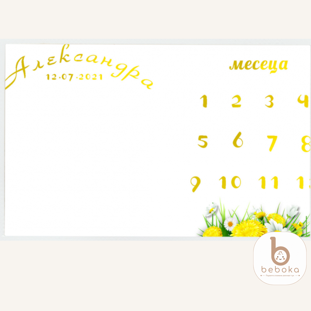 Персонализирано килимче за месечинка Flowers